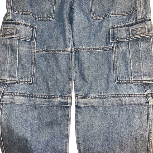 Madewell Baggy Straight Cargo Jeans Zip Off Edition Sz 27 - Picture 6 of 16